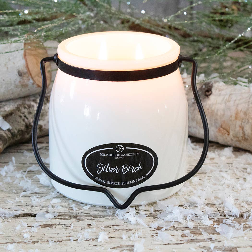 16 oz Butter Jar Candle: Silver Birch