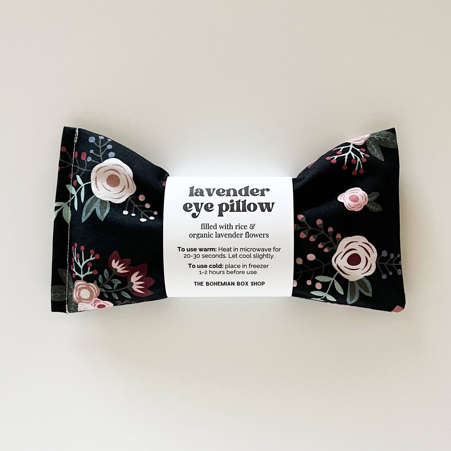 Lavender Eye Pillow - Sweet Floral On Black