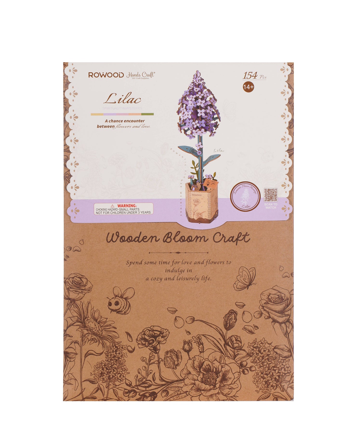 3D Wooden Flower Puzzle: Lilac