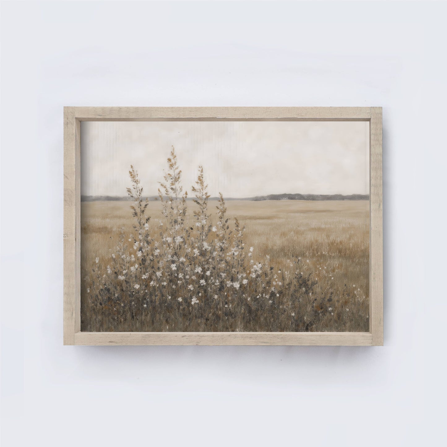 Vintage Landscape| Wildflower Field Painting  19x13