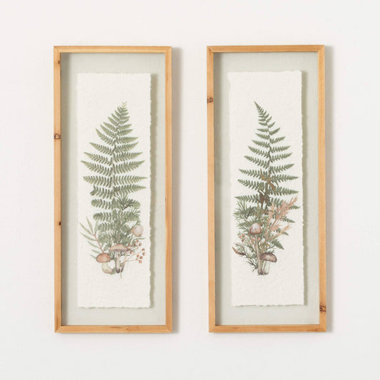 Glass Fern Wall Decor Set Of 2