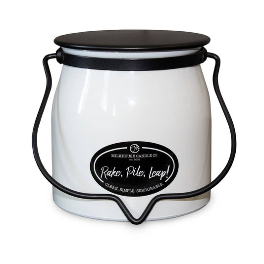 16 oz Butter Jar Candle: Rake, Pile, Leap!