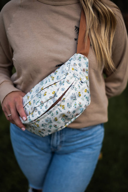 Belt Bag - Spring Floral Cream Sling Bag