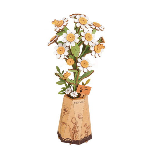 3D Wooden Flower Puzzle: Chamomile