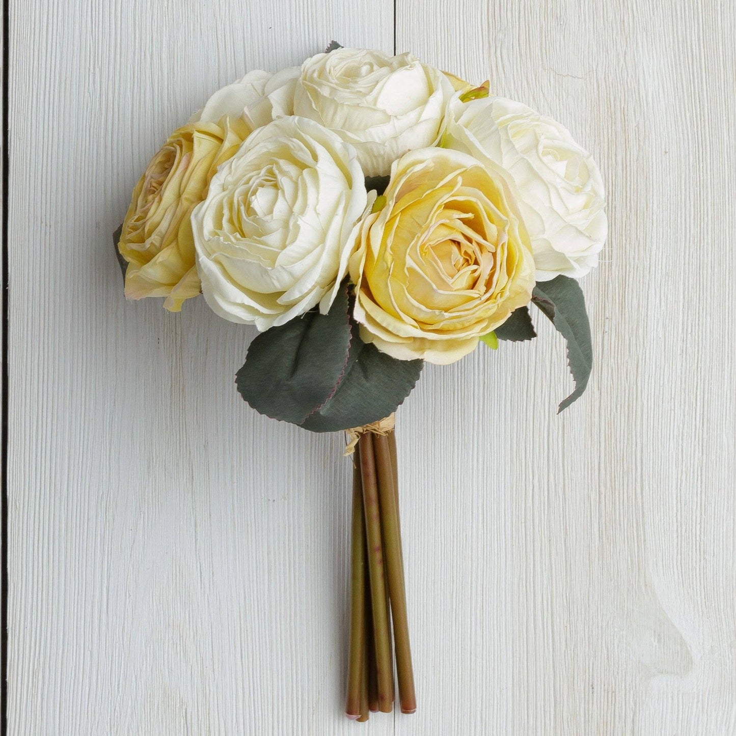 Bouquet - Faux Roses Soft Yellow and Cream