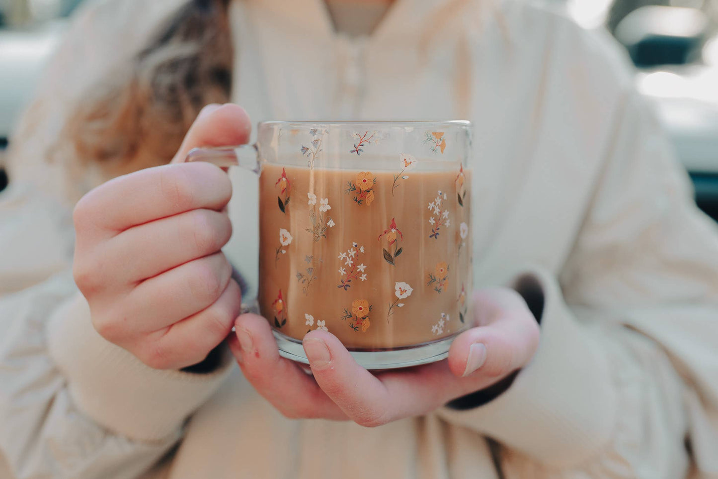 Mountain Wildflower Glass Mug