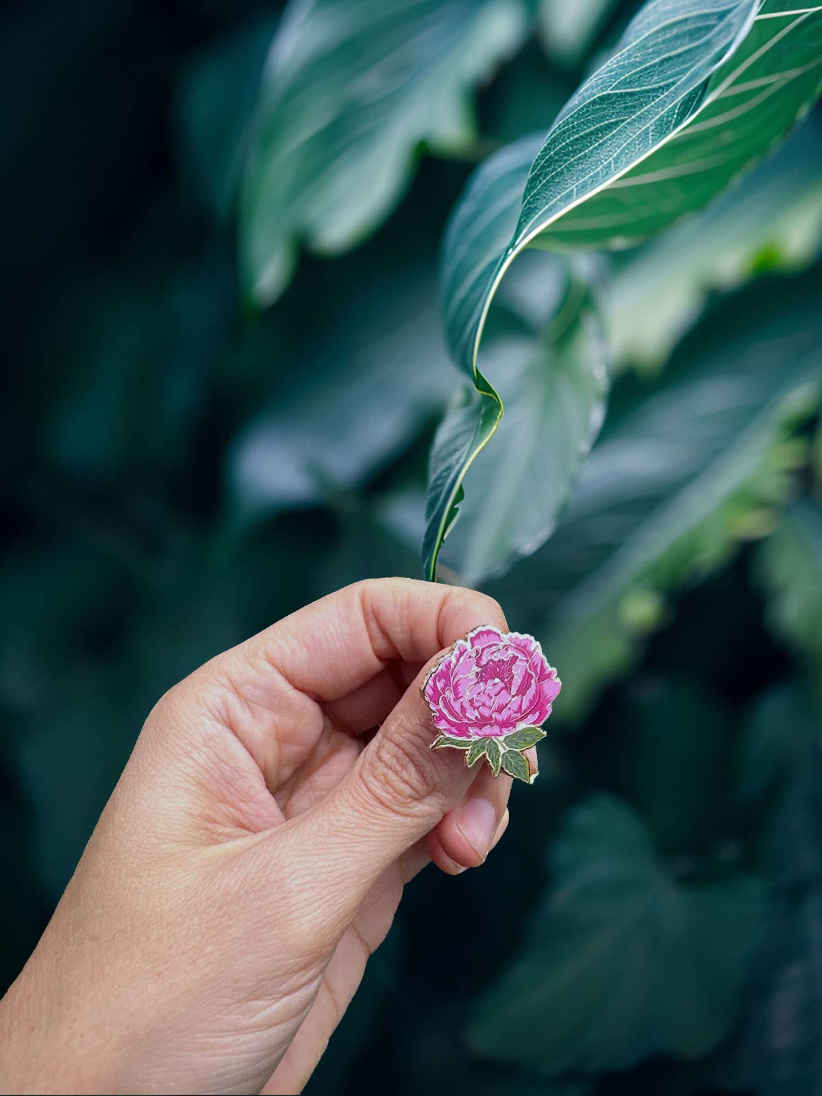 Peony Flower Floral Enamel Pin