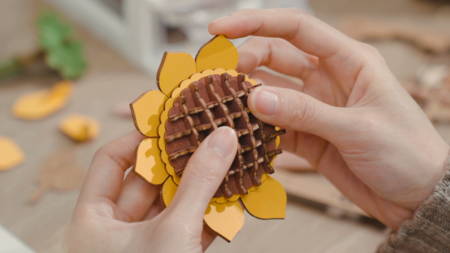 3D Wooden Flower Puzzles: Sunflower