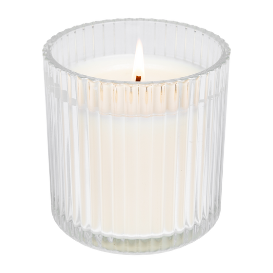 Salt and Sea 12 oz Soy Candle, Fluted Ribbed Jar - Decor