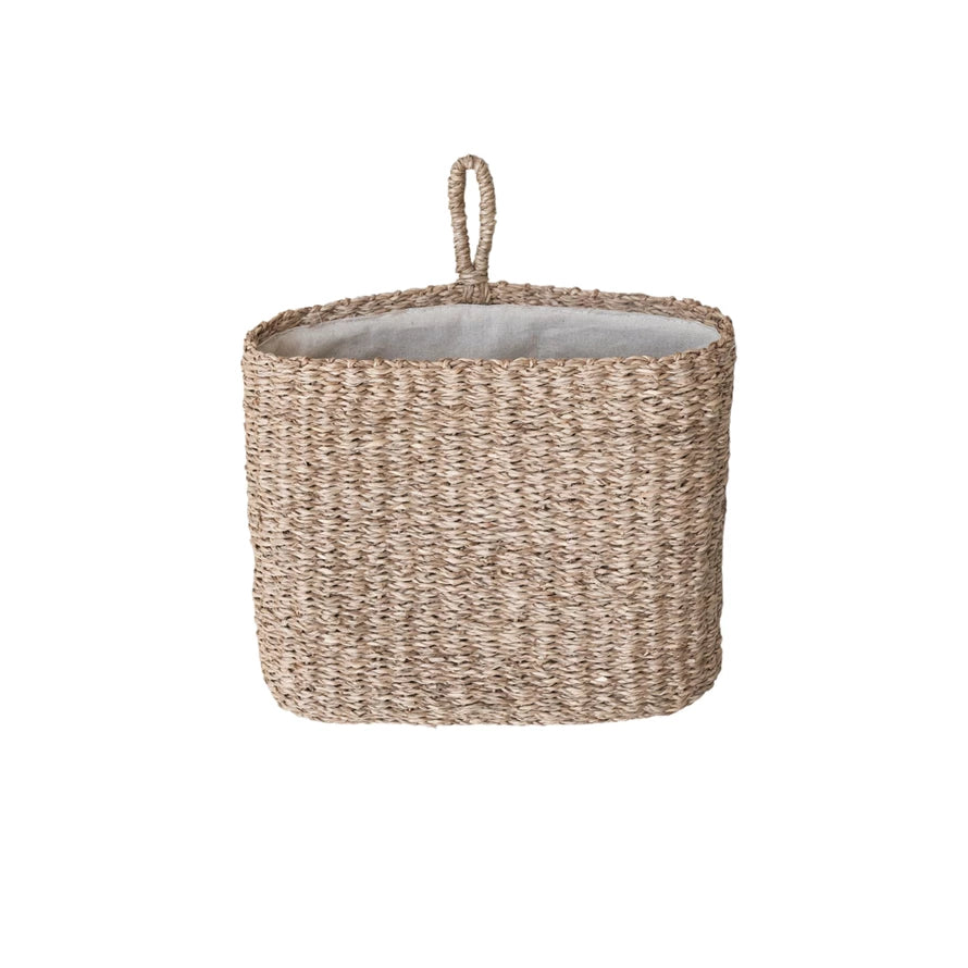 Hand-Woven Seagrass Wall Basket w/ Loop