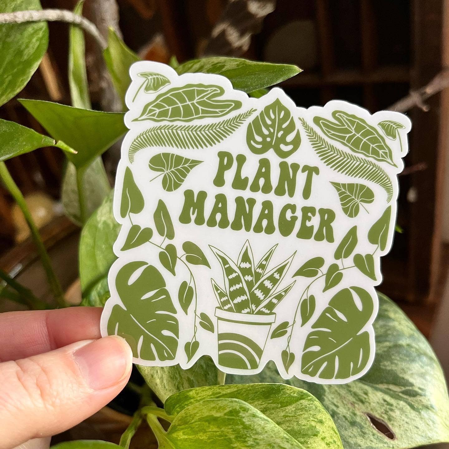 Plant Manager, Green Vinyl Sticker