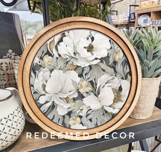 8" Round Fresh Floral Art