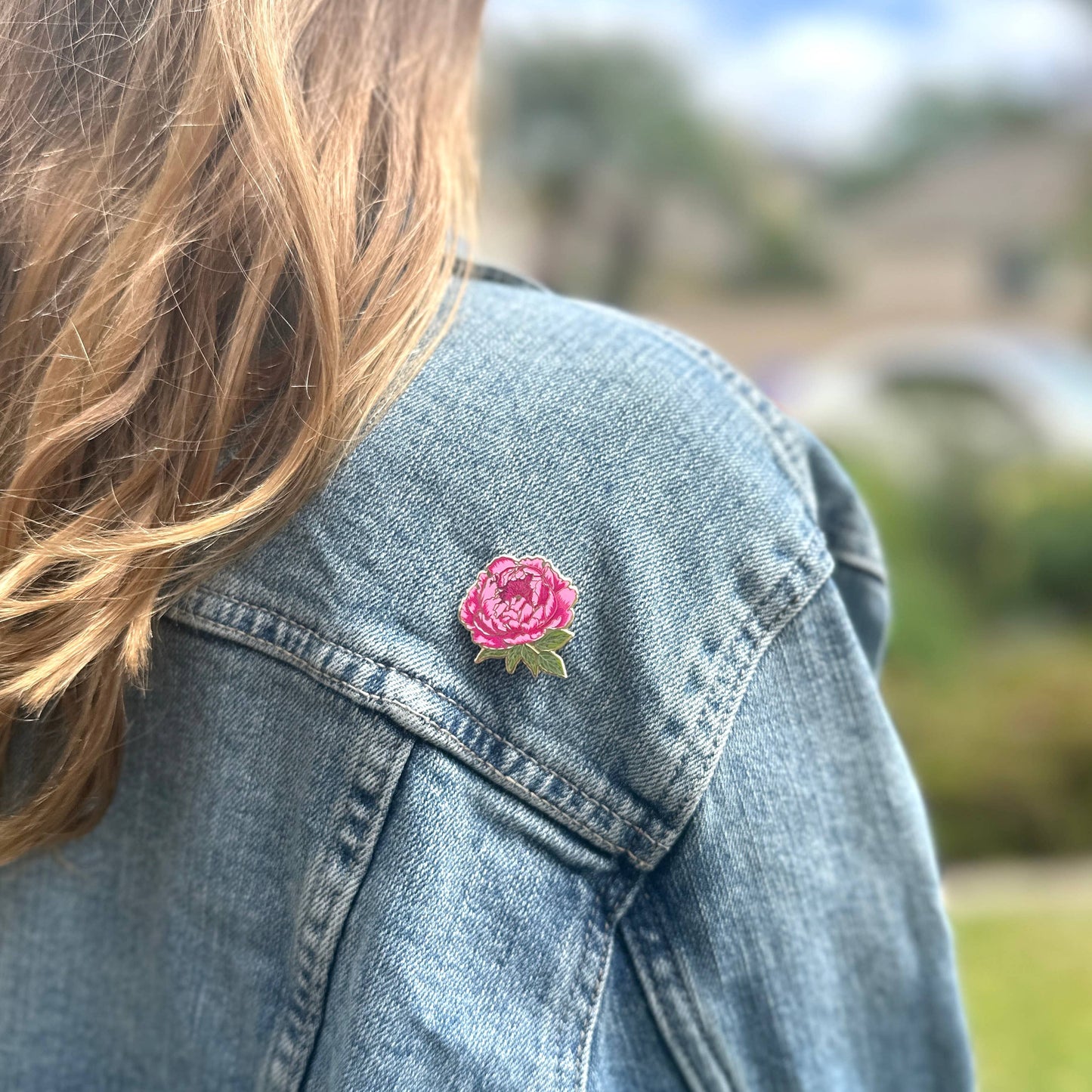 Peony Flower Floral Enamel Pin